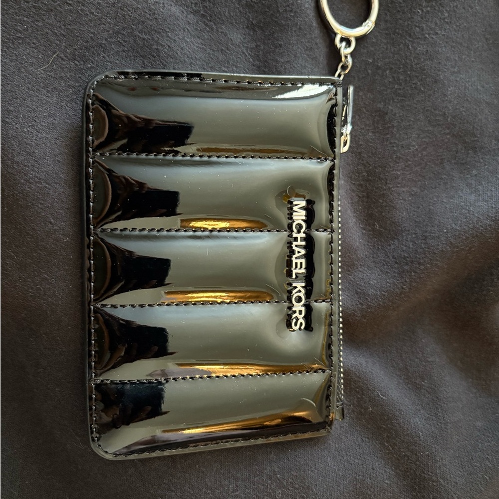 Michael Kors Black Card Holder with Gold Accent